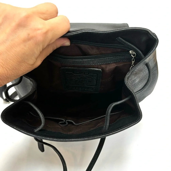 Vintage Coach Backpack 90's Legacy West Hampton Daypack Black Leather - Picture 11 of 15